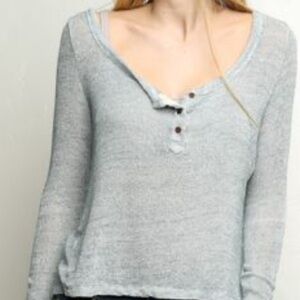 Brandy Melville Knit Henley Longsleeve Top